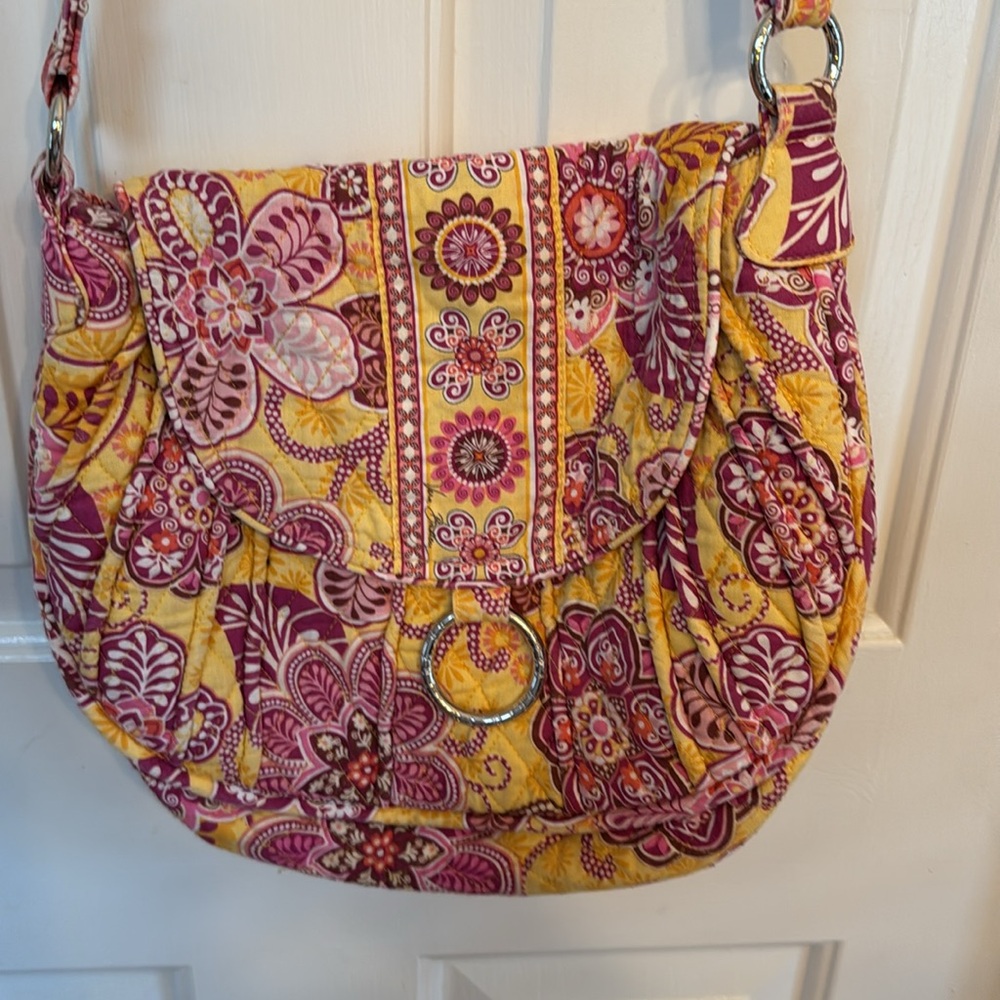 Vera Bradley Pink and Yellow Floral Crossbody Bag